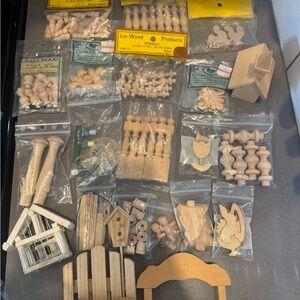 Natural Solid Wood Craft Miniatures LOT